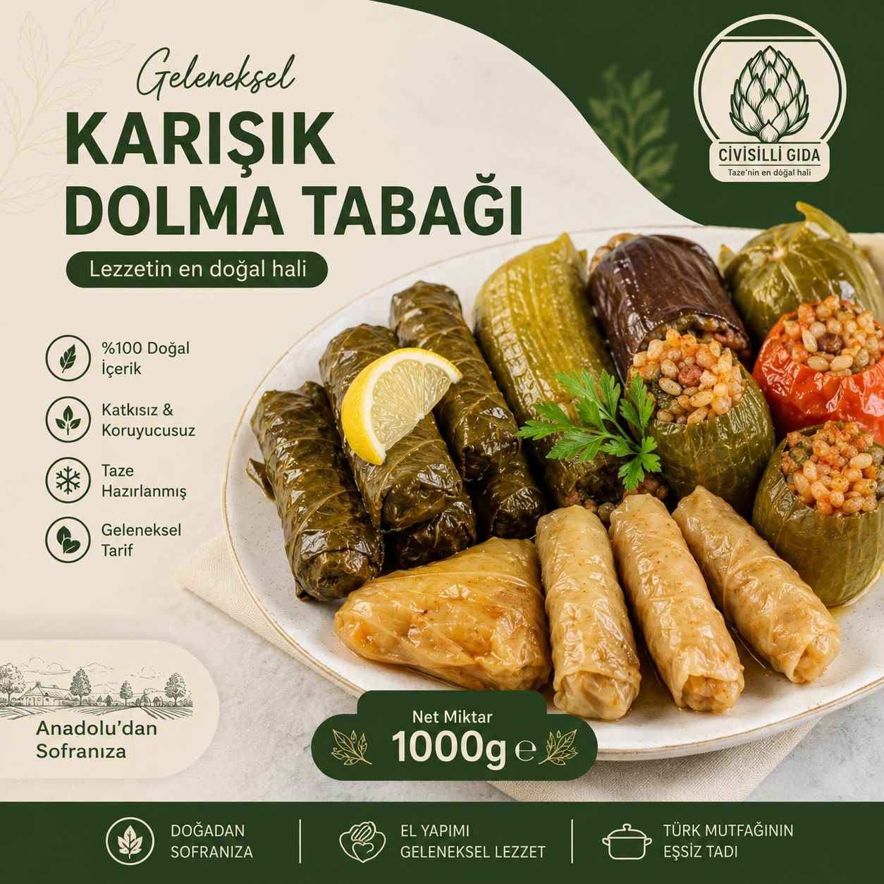 Karışık Dolma Tabağı 1500gr